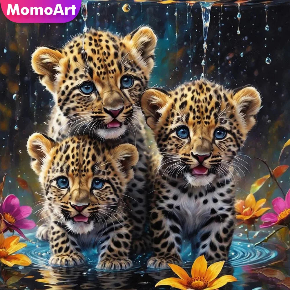Momoart Diamond Embroidery Leopard DIY Painting Animal Full Square Round Mosaic Needlework Wall Decor Momoart Diamond Embroidery Leopard DIY Painting Animal Full Square Round Mosaic Needlework Wall Decor